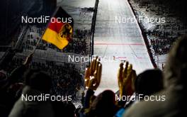 30.01.2015, Willingen, Germany (GER): spectators cheering while a german jumper is landing - FIS world cup ski jumping, individual HS145, Willingen (GER). www.nordicfocus.com. © Laiho/NordicFocus. Every downloaded picture is fee-liable.