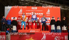 21.02.2015, Falun, Sweden (SWE): Severin Freund (GER), Rune Velta (NOR), Stefan Kraft (AUT), (l-r) - FIS nordic world ski championships, ski jumping, individual HS100, Falun (SWE). www.nordicfocus.com. © NordicFocus. Every downloaded picture is fee-liable.