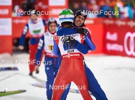 28.02.2015, Falun, Sweden (SWE): Rune Velta (NOR), Anders Bardal (NOR), (l-r)  - FIS nordic world ski championships, ski jumping, team HS134, Falun (SWE). www.nordicfocus.com. © NordicFocus. Every downloaded picture is fee-liable.