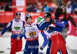 28.02.2015, Falun, Sweden (SWE): Anders Fannemel (NOR), Rune Velta (NOR), Anders Bardal (NOR), (l-r)  - FIS nordic world ski championships, ski jumping, team HS134, Falun (SWE). www.nordicfocus.com. © NordicFocus. Every downloaded picture is fee-liable.