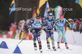 10.01.2016, Ruhpolding, Germany (GER): Dorothea Wierer (ITA), Anais Bescond (FRA), Olga Abramova (UKR), (l-r) -  IBU world cup biathlon, mass women, Ruhpolding replacing Oberhof (GER). www.nordicfocus.com. © Manzoni/NordicFocus. Every downloaded picture is fee-liable.