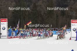 10.01.2016, Ruhpolding, Germany (GER): Gabriela Soukalova (CZE), Marie Dorin (FRA), Franziska Hildebrand (GER), (l-r) -  IBU world cup biathlon, mass women, Ruhpolding replacing Oberhof (GER). www.nordicfocus.com. © Manzoni/NordicFocus. Every downloaded picture is fee-liable.