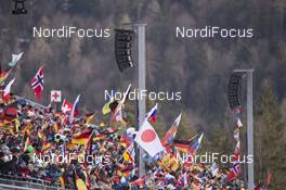 09.01.2016, Ruhpolding, Germany (GER): Event Feature: Fans with flags -  IBU world cup biathlon, pursuit men, Ruhpolding replacing Oberhof (GER). www.nordicfocus.com. © Manzoni/NordicFocus. Every downloaded picture is fee-liable.