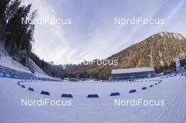 07.01.2016, Ruhpolding, Germany (GER): Biathlon Feature: the penalty loop of Ruhpolding with the VIP-tent in the back -  IBU world cup biathlon, training, Ruhpolding replacing Oberhof (GER). www.nordicfocus.com. © Manzoni/NordicFocus. Every downloaded picture is fee-liable.