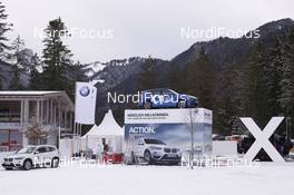 07.01.2016, Ruhpolding, Germany (GER): Industry Feature: BMW builds it's presenting area -  IBU world cup biathlon, training, Ruhpolding replacing Oberhof (GER). www.nordicfocus.com. © Manzoni/NordicFocus. Every downloaded picture is fee-liable.