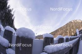07.01.2016, Ruhpolding, Germany (GER): Event Feature: some new snow on the gardrails -  IBU world cup biathlon, training, Ruhpolding replacing Oberhof (GER). www.nordicfocus.com. © Manzoni/NordicFocus. Every downloaded picture is fee-liable.
