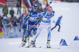 14.01.2016, Ruhpolding, Germany (GER): Anais Bescond (FRA), Kaisa Maekaeraeinen (FIN), (l-r) -  IBU world cup biathlon, individual women, Ruhpolding (GER). www.nordicfocus.com. © Manzoni/NordicFocus. Every downloaded picture is fee-liable.