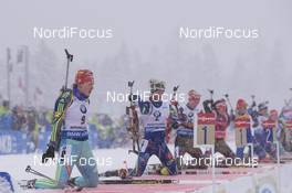 16.01.2016, Ruhpolding, Germany (GER): Juliya Dzhyma (UKR), Marie Dorin (FRA), Maren Hammerschmidt (GER), (l-r) -  IBU world cup biathlon, mass women, Ruhpolding (GER). www.nordicfocus.com. © Manzoni/NordicFocus. Every downloaded picture is fee-liable.