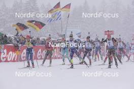 16.01.2016, Ruhpolding, Germany (GER): Gabriela Soukalova (CZE), Laura Dahlmeier (GER), Valj Semerenko (UKR), Marie Dorin (FRA), Dorothea Wierer (ITA), Franziska Hildebrand (GER), (l-r) -  IBU world cup biathlon, mass women, Ruhpolding (GER). www.nordicfocus.com. © Manzoni/NordicFocus. Every downloaded picture is fee-liable.