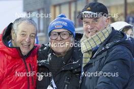 15.01.2016, Ruhpolding, Germany (GER): Kurt Matz (AUT), Werner Brombach (GER) CEO Privatbrauerei Erdinger Weissbraeu Werner Brombach GmbH, Anders Besseberg (NOR) president of International Biathlon Union -  IBU world cup biathlon, relay men, Ruhpolding (GER). www.nordicfocus.com. © Manzoni/NordicFocus. Every downloaded picture is fee-liable.