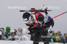 15.01.2016, Ruhpolding, Germany (GER): Mario Dolder (SUI) -  IBU world cup biathlon, relay men, Ruhpolding (GER). www.nordicfocus.com. © Manzoni/NordicFocus. Every downloaded picture is fee-liable.