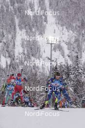 17.01.2016, Ruhpolding, Germany (GER): Justine Braisaz (FRA) leads the field -  IBU world cup biathlon, relay women, Ruhpolding (GER). www.nordicfocus.com. © Manzoni/NordicFocus. Every downloaded picture is fee-liable.