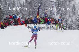 17.01.2016, Ruhpolding, Germany (GER): Ekaterina Yurlova (RUS) -  IBU world cup biathlon, relay women, Ruhpolding (GER). www.nordicfocus.com. © Manzoni/NordicFocus. Every downloaded picture is fee-liable.