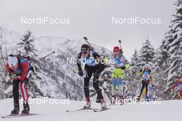 17.01.2016, Ruhpolding, Germany (GER): Julia Ransom (CAN), Aita Gasparin (SUI), Teja Gregorin (SLO), (l-r) -  IBU world cup biathlon, relay women, Ruhpolding (GER). www.nordicfocus.com. © Manzoni/NordicFocus. Every downloaded picture is fee-liable.