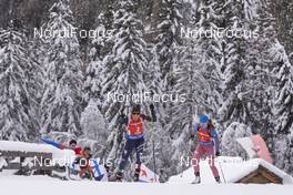 23.01.2016, Antholz, Italy (ITA): Dorothea Wierer (ITA), Olga Podchufarova (RUS), (l-r) -  IBU world cup biathlon, pursuit women, Antholz (ITA). www.nordicfocus.com. © Manzoni/NordicFocus. Every downloaded picture is fee-liable.