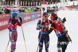 23.01.2016, Antholz, Italy (ITA): Ekaterina Yurlova (RUS), Dorothea Wierer (ITA), Selina Gasparin (SUI), (l-r) -  IBU world cup biathlon, pursuit women, Antholz (ITA). www.nordicfocus.com. © Manzoni/NordicFocus. Every downloaded picture is fee-liable.