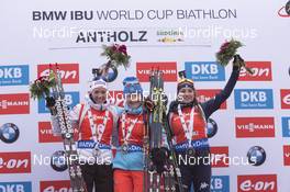 23.01.2016, Antholz, Italy (ITA): Selina Gasparin (SUI), Ekaterina Yurlova (RUS), Dorothea Wierer (ITA), (l-r) -  IBU world cup biathlon, pursuit women, Antholz (ITA). www.nordicfocus.com. © Manzoni/NordicFocus. Every downloaded picture is fee-liable.