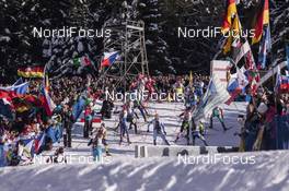 24.01.2016, Antholz, Italy (ITA): Event Feature: Undefined Athletes climb the Huber Alm -  IBU world cup biathlon, relay men, Antholz (ITA). www.nordicfocus.com. © Manzoni/NordicFocus. Every downloaded picture is fee-liable.
