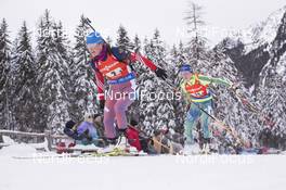24.01.2016, Antholz, Italy (ITA): Ekaterina Yurlova (RUS), Ingela Andersson (SWE), (l-r) -  IBU world cup biathlon, relay women, Antholz (ITA). www.nordicfocus.com. © Manzoni/NordicFocus. Every downloaded picture is fee-liable.