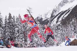 24.01.2016, Antholz, Italy (ITA): Marte Olsbu (NOR), Megan Tandy (CAN), (l-r) -  IBU world cup biathlon, relay women, Antholz (ITA). www.nordicfocus.com. © Manzoni/NordicFocus. Every downloaded picture is fee-liable.