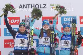 21.01.2016, Antholz, Italy (ITA): Dorothea Wierer (ITA), Olga Podchufarova (RUS), Ekaterina Yurlova (RUS), (l-r) -  IBU world cup biathlon, sprint women, Antholz (ITA). www.nordicfocus.com. © Manzoni/NordicFocus. Every downloaded picture is fee-liable.