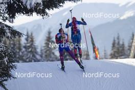 21.01.2016, Antholz, Italy (ITA): Clare Egan (USA), Eva Puskarcikova (CZE), (l-r) -  IBU world cup biathlon, sprint women, Antholz (ITA). www.nordicfocus.com. © Manzoni/NordicFocus. Every downloaded picture is fee-liable.