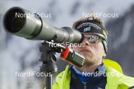 20.01.2016, Antholz, Italy (ITA): Johan Hagstroem (SWE), coach team Sweden -  IBU world cup biathlon, training, Antholz (ITA). www.nordicfocus.com. © Manzoni/NordicFocus. Every downloaded picture is fee-liable.