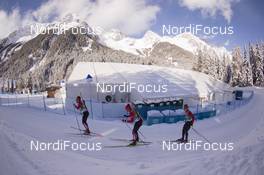 20.01.2016, Antholz, Italy (ITA): Christian Gow (CAN), Macx Davies (CAN), Scott Gow (CAN), (l-r) -  IBU world cup biathlon, training, Antholz (ITA). www.nordicfocus.com. © Manzoni/NordicFocus. Every downloaded picture is fee-liable.
