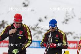 20.01.2016, Antholz, Italy (ITA): Johannes Kuehn (GER), Simon Schempp (GER), (l-r) -  IBU world cup biathlon, training, Antholz (ITA). www.nordicfocus.com. © Manzoni/NordicFocus. Every downloaded picture is fee-liable.