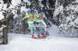 20.01.2016, Antholz, Italy (ITA): Jesper Nelin (SWE), Thorstein Stenersen (SWE), (l-r) -  IBU world cup biathlon, training, Antholz (ITA). www.nordicfocus.com. © Manzoni/NordicFocus. Every downloaded picture is fee-liable.