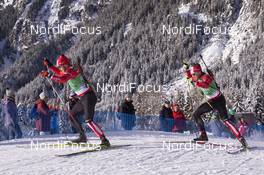 20.01.2016, Antholz, Italy (ITA): Macx Davies (CAN), Christian Gow (CAN), (l-r) -  IBU world cup biathlon, training, Antholz (ITA). www.nordicfocus.com. © Manzoni/NordicFocus. Every downloaded picture is fee-liable.