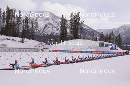 06.02.2016, Canmore, Canada (CAN): Event Feature: Full packed shooting range -  IBU world cup biathlon, mass men, Canmore (CAN). www.nordicfocus.com. © Manzoni/NordicFocus. Every downloaded picture is fee-liable.