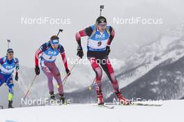 06.02.2016, Canmore, Canada (CAN): Anton Shipulin (RUS), Dominik Landertinger (AUT), (l-r) -  IBU world cup biathlon, mass men, Canmore (CAN). www.nordicfocus.com. © Manzoni/NordicFocus. Every downloaded picture is fee-liable.