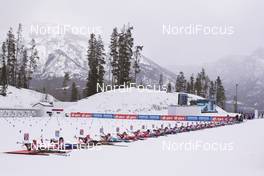 06.02.2016, Canmore, Canada (CAN): Biathlon Feature:  Full packed shooting range during the mass start -  IBU world cup biathlon, mass women, Canmore (CAN). www.nordicfocus.com. © Manzoni/NordicFocus. Every downloaded picture is fee-liable.