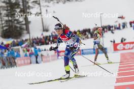06.02.2016, Canmore, Canada (CAN): Celia Aymonier (FRA) -  IBU world cup biathlon, mass women, Canmore (CAN). www.nordicfocus.com. © Manzoni/NordicFocus. Every downloaded picture is fee-liable.