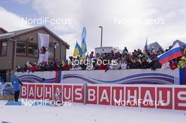 07.02.2016, Canmore, Canada (CAN): Event Feature: Spectators in the stadium -  IBU world cup biathlon, relay mixed, Canmore (CAN). www.nordicfocus.com. © Manzoni/NordicFocus. Every downloaded picture is fee-liable.