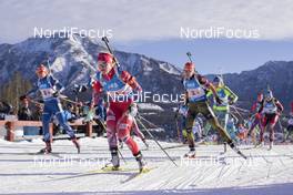 07.02.2016, Canmore, Canada (CAN): Lucie Charvatova (CZE), Hilde Fenne (NOR), Luise Kummer (GER), (l-r) -  IBU world cup biathlon, single mixed relay, Canmore (CAN). www.nordicfocus.com. © Manzoni/NordicFocus. Every downloaded picture is fee-liable.