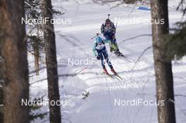 05.02.2016, Canmore, Canada (CAN): Darya Usanova (KAZ), Anais Bescond (FRA), (l-r) -  IBU world cup biathlon, sprint women, Canmore (CAN). www.nordicfocus.com. © Manzoni/NordicFocus. Every downloaded picture is fee-liable.