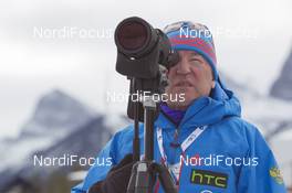 02.02.2016, Canmore, Canada (CAN): Vladimir Bragin (RUS), coach Team Russia -  IBU world cup biathlon, training, Canmore (CAN). www.nordicfocus.com. © Manzoni/NordicFocus. Every downloaded picture is fee-liable.