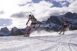 02.02.2016, Canmore, Canada (CAN): Dominik Landertinger (AUT), Simon Eder (AUT), (l-r) -  IBU world cup biathlon, training, Canmore (CAN). www.nordicfocus.com. © Manzoni/NordicFocus. Every downloaded picture is fee-liable.