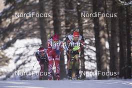 12.02.2016, Presque Isle, United States of America (USA): Simon Eder (AUT), Erlend Bjoentegaard (NOR), Arnd Peiffer (GER), (l-r) -  IBU world cup biathlon, pursuit men, Presque Isle (USA). www.nordicfocus.com. © Manzoni/NordicFocus. Every downloaded picture is fee-liable.