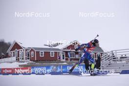 13.02.2016, Presque Isle, United States of America (USA): Simon Desthieux (FRA) -  IBU world cup biathlon, relay men, Presque Isle (USA). www.nordicfocus.com. © Manzoni/NordicFocus. Every downloaded picture is fee-liable.