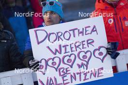 13.02.2016, Presque Isle, United States of America (USA): Event Feature: Fan of Dorothea Wierer (ITA) -  IBU world cup biathlon, relay women, Presque Isle (USA). www.nordicfocus.com. © Manzoni/NordicFocus. Every downloaded picture is fee-liable.