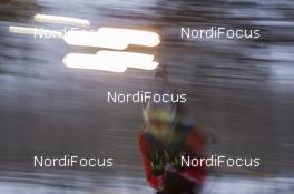 13.02.2016, Presque Isle, United States of America (USA): Biathlon Feature: Athlete competes under low light conditions  -  IBU world cup biathlon, relay women, Presque Isle (USA). www.nordicfocus.com. © Manzoni/NordicFocus. Every downloaded picture is fee-liable.