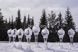18.03.2016, Khanty-Mansiysk, Russia (RUS): Biathlon Feature: All IBU Globes for disciplin and overall winners  -  IBU world cup biathlon,  cups, Khanty-Mansiysk (RUS). www.nordicfocus.com. © Manzoni/NordicFocus. Every downloaded picture is fee-liable.