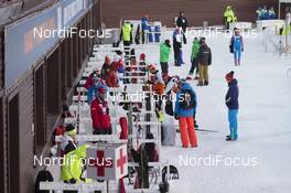 18.03.2016, Khanty-Mansiysk, Russia (RUS): Event Feature: Overview over the athletes changing area in Khanty Mansiysk -  IBU world cup biathlon, sprint men, Khanty-Mansiysk (RUS). www.nordicfocus.com. © Manzoni/NordicFocus. Every downloaded picture is fee-liable.