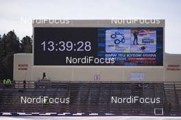 15.03.2016, Khanty-Mansiysk, Russia (RUS): Event Feature: a big information board -  IBU world cup biathlon, training, Khanty-Mansiysk (RUS). www.nordicfocus.com. © Manzoni/NordicFocus. Every downloaded picture is fee-liable.