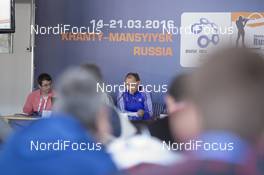 15.03.2016, Khanty-Mansiysk, Russia (RUS): Vlastimil Jakes (CZE), TD -  IBU world cup biathlon, team captains meeting, Khanty-Mansiysk (RUS). www.nordicfocus.com. © Manzoni/NordicFocus. Every downloaded picture is fee-liable.