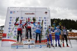 27.01.2016, Cheile Gradistei, Romania (ROU): ANDERSEN Aleksander Fjeld(NOR), OEYGARD Harald(NOR), DURAND Michael(ITA), MALEEV Viacheslav(RUS), MALINOVSKII Igor(RUS), LAMURE Morgan(FRA) - IBU Youth and Junior world ski championships biathlon, individual men youth, Cheile Gradistei (ROU). www.nordicfocus.com. © Tumashov/NordicFocus. Every downloaded picture is fee-liable.