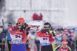 10.03.2016, Oslo, Norway (NOR): Sean Doherty (USA), Nathan Smith (CAN), (l-r) - IBU world championships biathlon, individual men, Oslo (NOR). www.nordicfocus.com. © NordicFocus. Every downloaded picture is fee-liable.